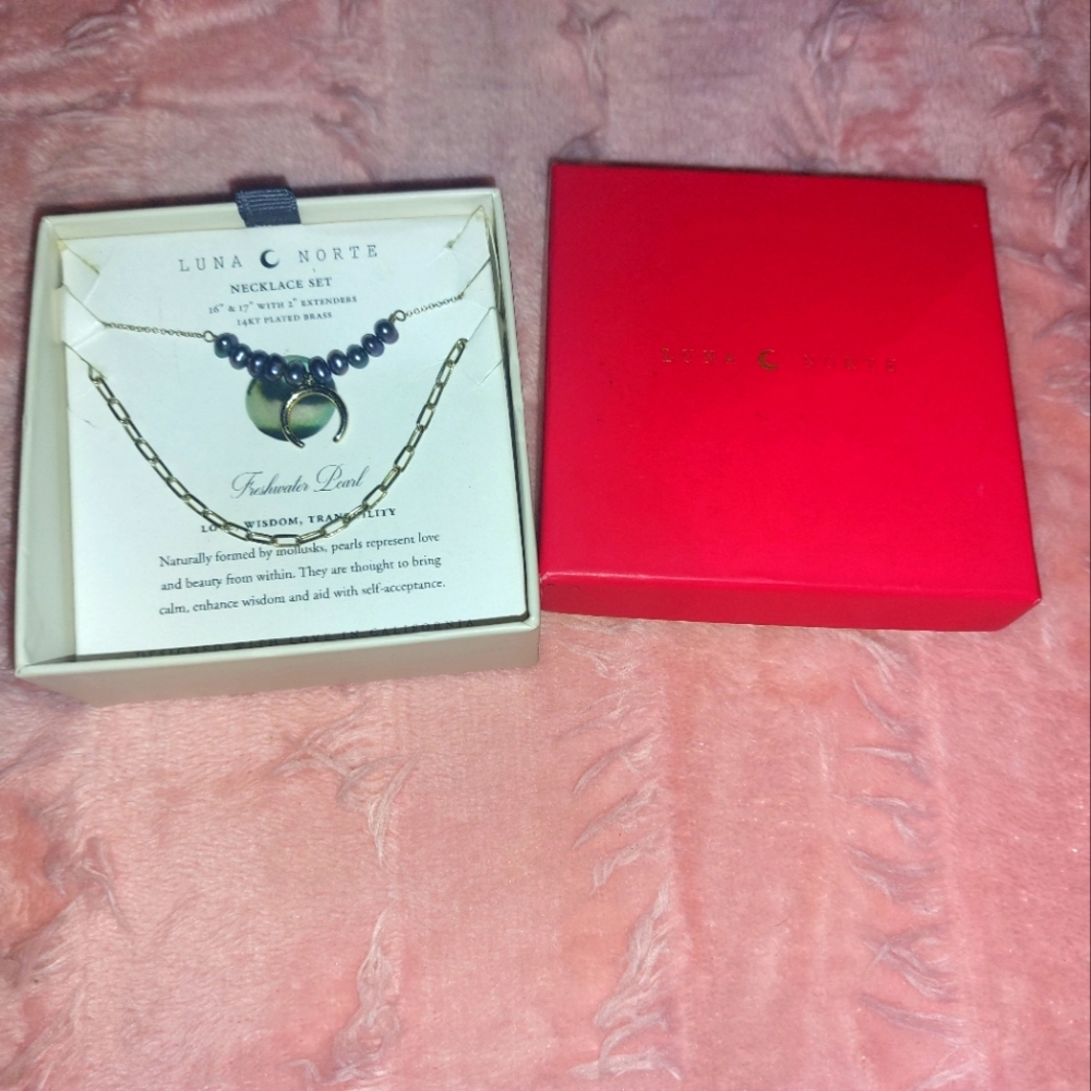 "Luna Norte" Chain Set Blue  Pearl